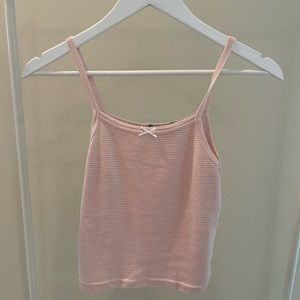 Brandy Melville pink and white striped tank